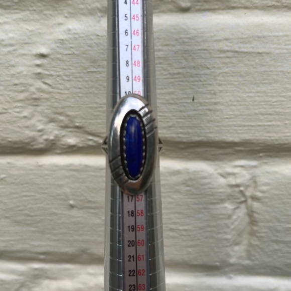 Vintage Sterling Silver Lapis Oval Ring by Navajo Artist PP - Picture 16 of 16